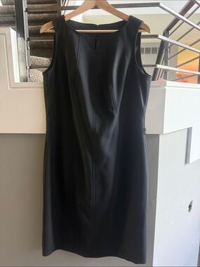 Talbots Black Sleeveless Midi Sheath Dress